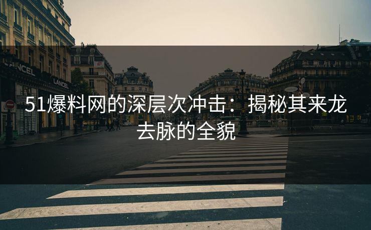 51爆料网的深层次冲击：揭秘其来龙去脉的全貌